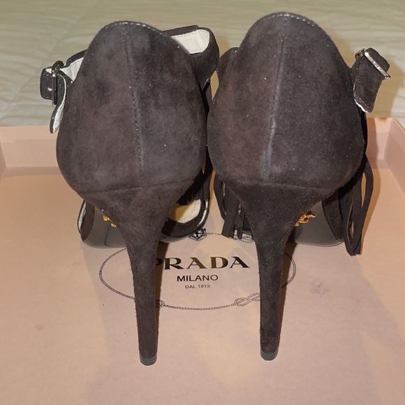 PRADA CALZATURE DONNA CAMOSCIO MORO 37 - Picture 10 of 13